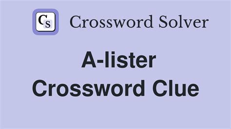 A lister Crossword Clue